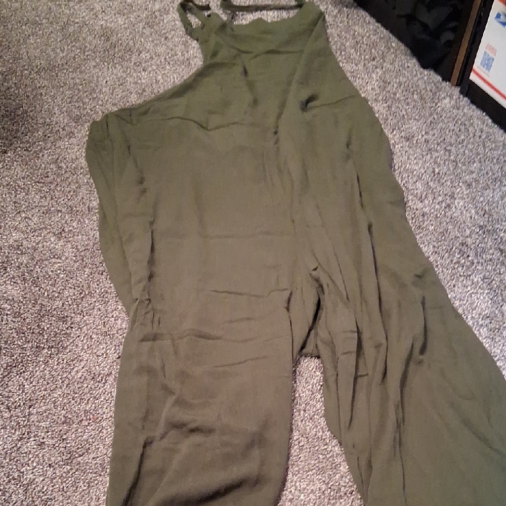 Torrid Olive Sleeveless Jumpsuit